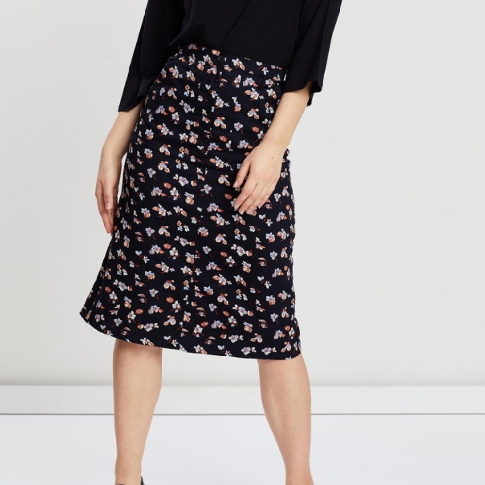 NWT, People Tree, Thandie Floral Skirt, UK Sz 12